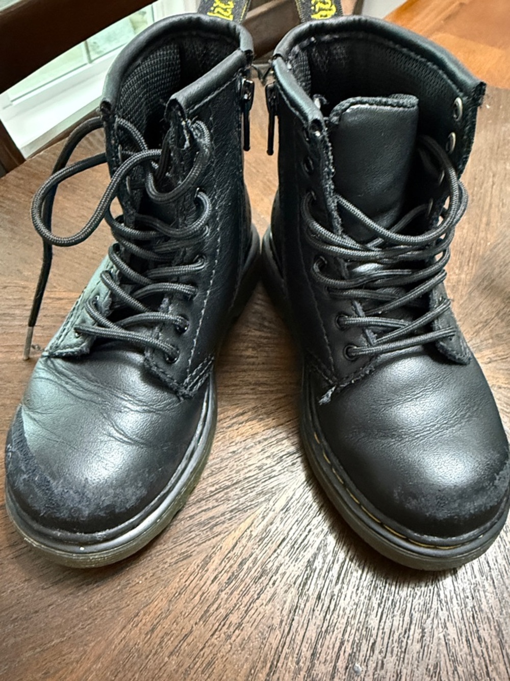 Dr. Martens Black Leather Lace-Up Zip Boots